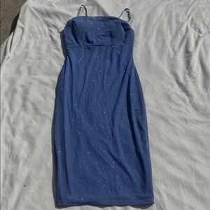 January 7 Sparkling Blue Midi Dress